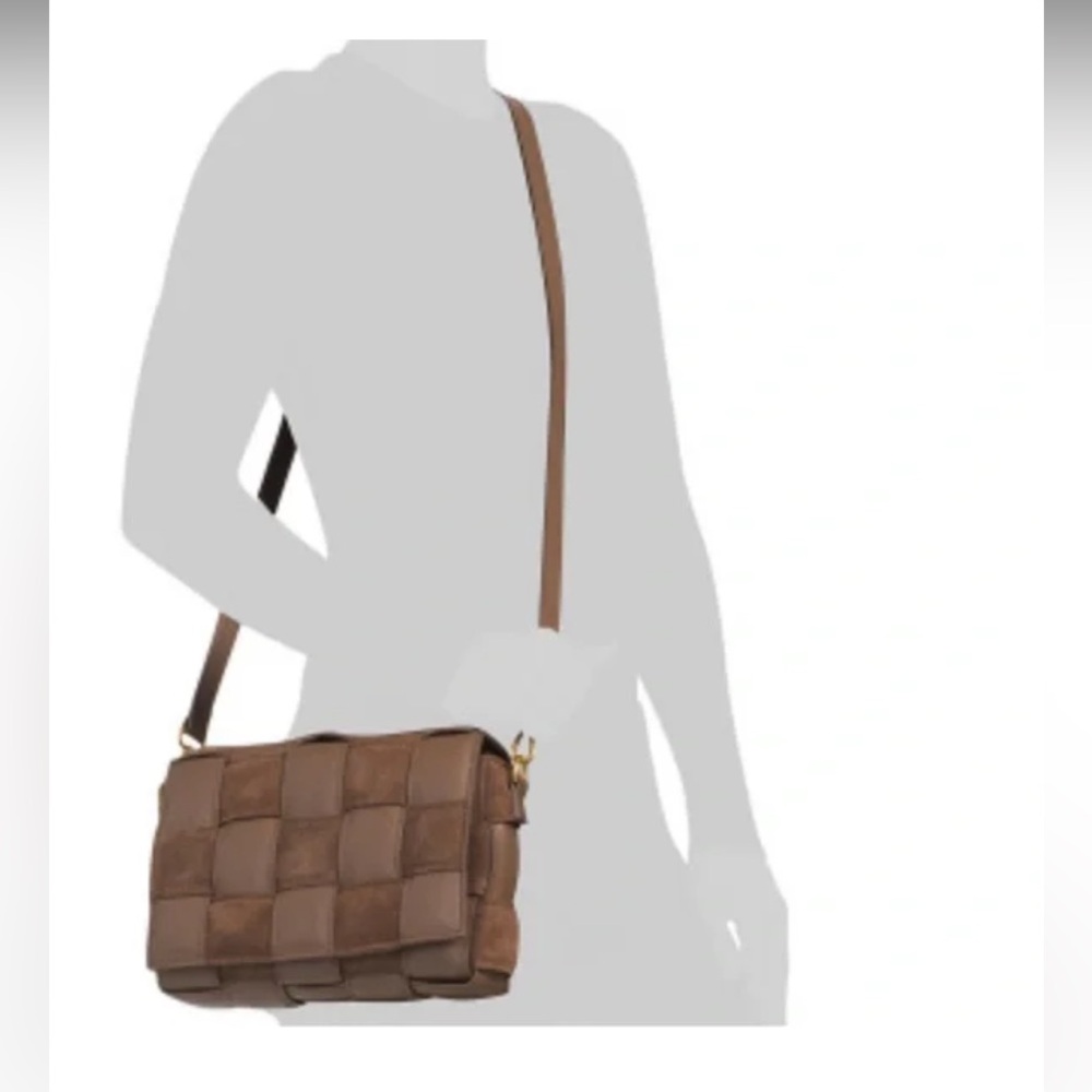 Viola Castellani Brown Woven Leather Crossbody Bag - Picture 11 of 11